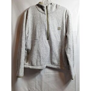 BILLABONG Adventure Division Fleece 1/4 Zip Hoodie Sweatshirt Sz M Gray Pullover